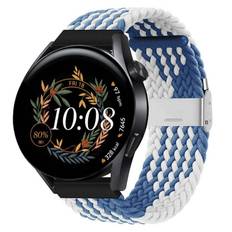 Flettet Elastik Armbånd Huawei Watch GT3 (42mm) - Blåhvid