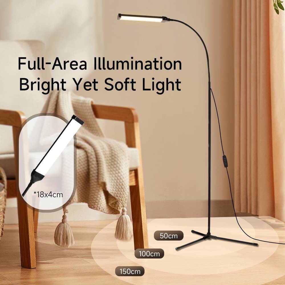 Dimmable LED Floor Lamp Bedroom Bedside Lamps Smart LED Stand Floor Light Indoor Tricolor Reading Lighting For Study Living Room