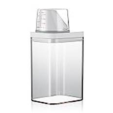 HENGBIRD 1 100 ml lufttät tvättmedelsdispenser med mätkopp, multifunktionell tvättpulversdispenser tvättpulver burk tvättpulverbehållare förvaringsbehållare tvättmedelslåda för mjukspolare