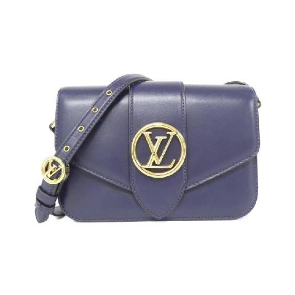 Louis Vuitton Vintage Pre-owned LV Pont Neuf Calf Shoulder Bag - Vintage - Dame - Blå - ONE SIZE - Uld