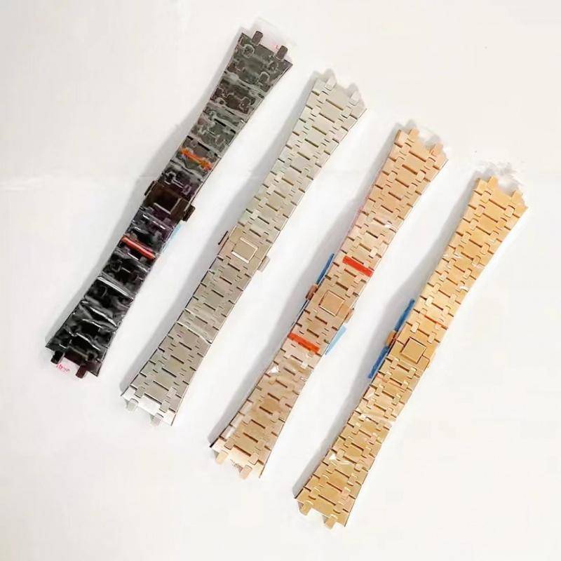 För AP 15400 Audemars Piguet Royal Oak GA2100 2110 Armband Herr Silver Vattentät Armband 26mm 316 Rostfritt Stål klockarmband gyllene
