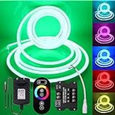 XUNATA RGB Neon LED Remslampor, 12V 60Leds/m LED Strip Vattentät Diffusion Flexibel LED-Ljus Band Ljusband Slang med Full touch fjärrkontroll (6M)