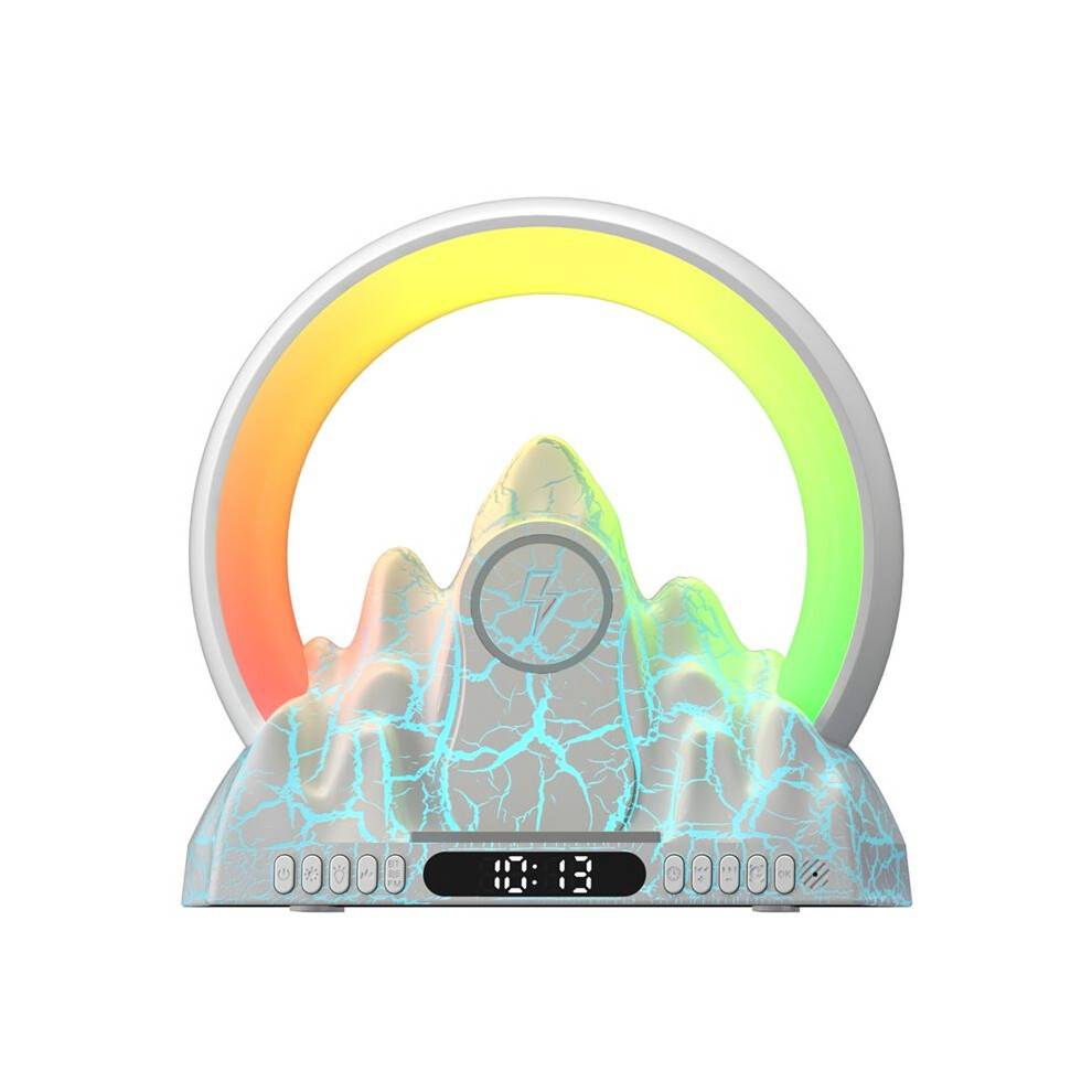 Table Lamp LED Sunrise Ambient Light with Built-in BT Speaker Alarm Clock Wireless Charging Function Support Tuya App-A