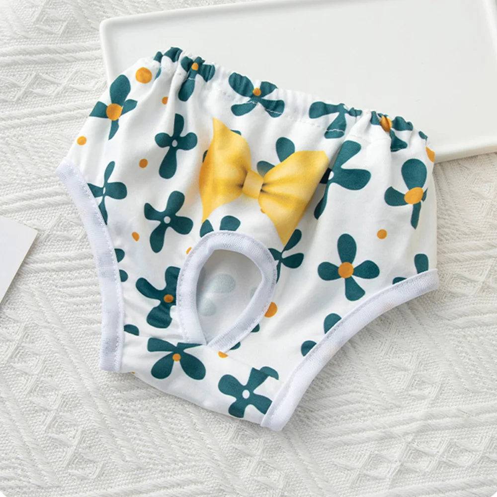 Washable Physiological Pants for Female Dogs & Cats - Green Floret / M-suit 1.5-3kg / SPC (M-suit 1.5-3kg)