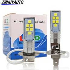 2 st h1 led lampa superljus 12 st 3535 smd bil dimljus 6500k drl h3 led dag lampa kör dag kör lampa auto 12v 24v vit - H3