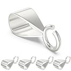 Moguri 5 stycken 925 sterling silver glidande hängsmycken lås för halsband, öljetter för smyckestillverkning, hänge med öppen ögla