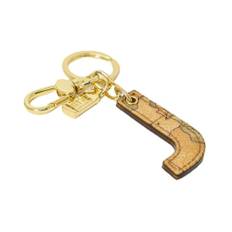 Alviero Martini 1a Classe, Accessoarer, Dam, ONE Size, Läder, Elegant Geo Map Nyckelring Charm - beige (ONE SIZE)