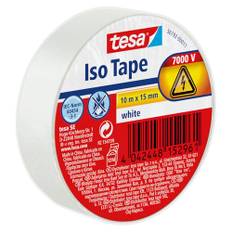 tesa isoleringstejp - Elektriskt isolerande tejp för alla typer av flexibla kablar - Hög väderbeständighet - vit, 10 m x 15 mm