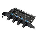 Pc Fan Hub, 4-knappsjustering, tomgångsretardation, Busy Acceleration, 8 Channel Fan Hub 4Pin Interface, Tillverkad av plast och metallmaterial 72W för CPU-fodral HDD VGa PWM