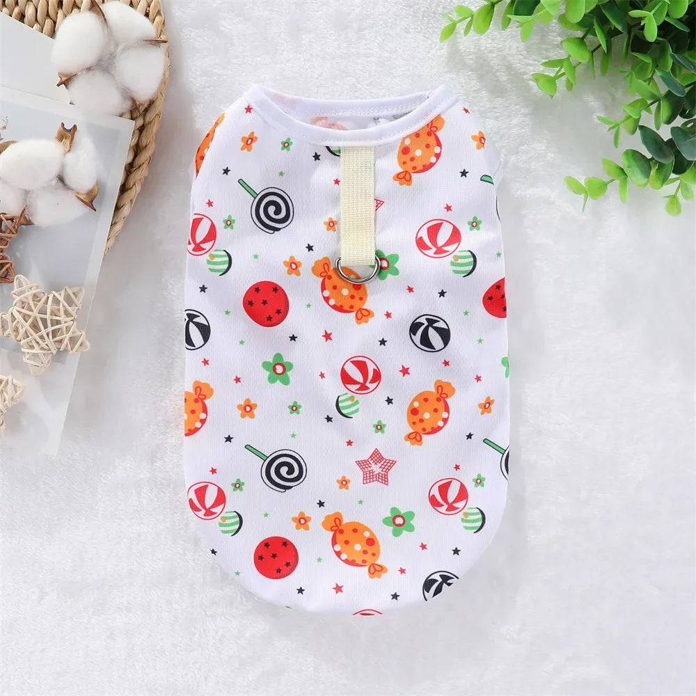 Summer Dog Cooling Vest - Breathable Cartoon Design for Hot Weather - White Lollipop / 3XL (3XL)