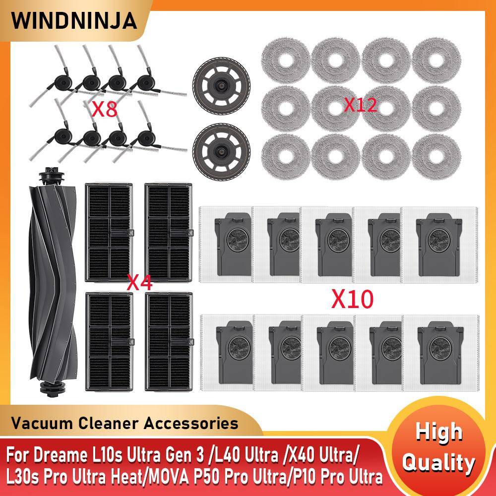 För Dreame L10s Ultra Gen 3 /L40 Ultra /X40 Ultra/L30s Pro Ultra Värme Dammsugare Huvudborste Filter Moppdukar Dammbehållare Reservdelar
