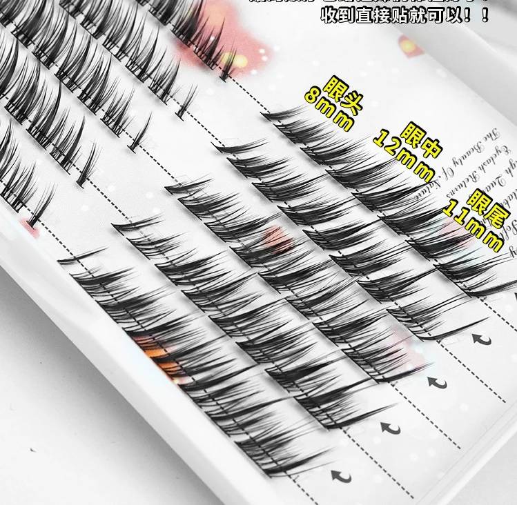 Mix 3D Fluffy Single Cluster Eyelash Extension Segmented Natural Mink Fox Eye Effect makeup Lashes Individual False eyelashes