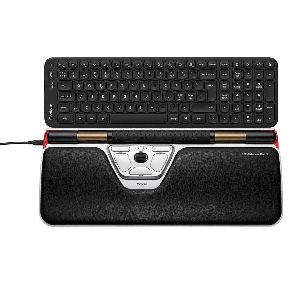 RollerMouse Red Plus och Balance Mid-Size-tangentbordspaket, m/sladd - Svart