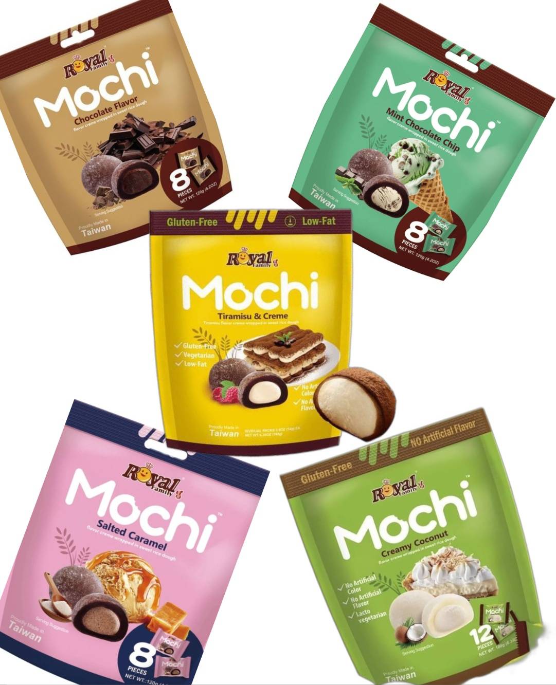 Taste Them All - Royal Mochi - Fem Smagsvarianter - Pakketilbud.