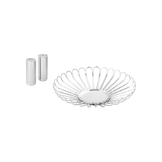 Bernadotte-sæt: Brødkurv med salt- og pebersæt – design inspireret af Sigvard Bernadotte, Georg Jensen, Blankt rustfrit stål