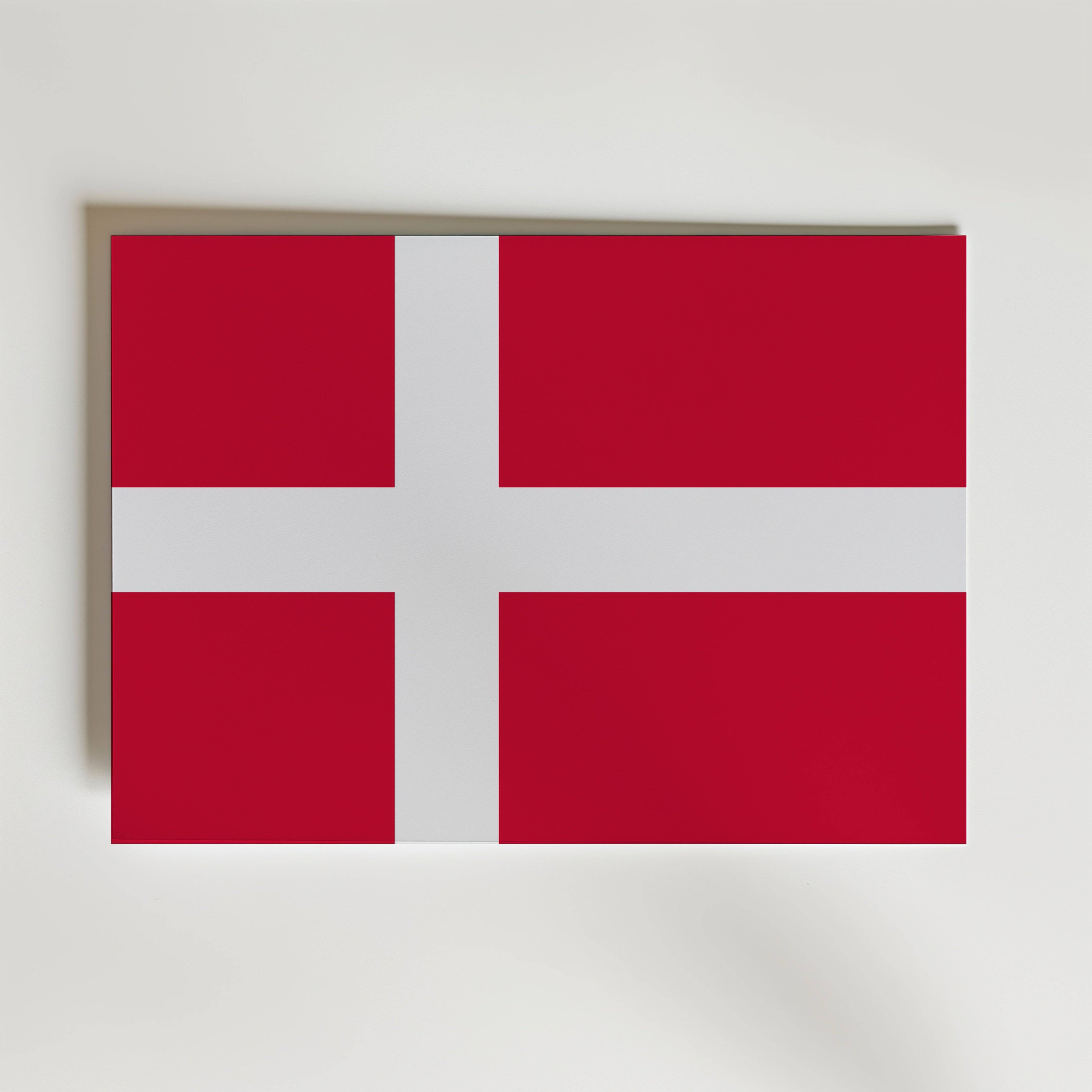 Denmark National Flag Poster - Poster 18x13 cm