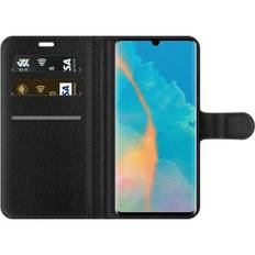 Huawei P30 Pro Sort Tegnebogsetui Exklusiv Jordgubbe