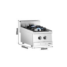 Gas hob - 12 kW - 2 high-performance burners