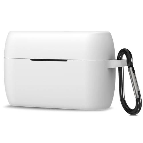 Geekria silikonfodral/skal kompatibelt med Jabra Elite 4 Active True Wireless, skyddande öronskinn med nyckelringhake, åtkomst till laddningsport, front-LED synlig