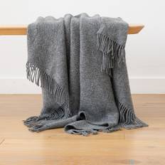 Grey plaid i uld Paula