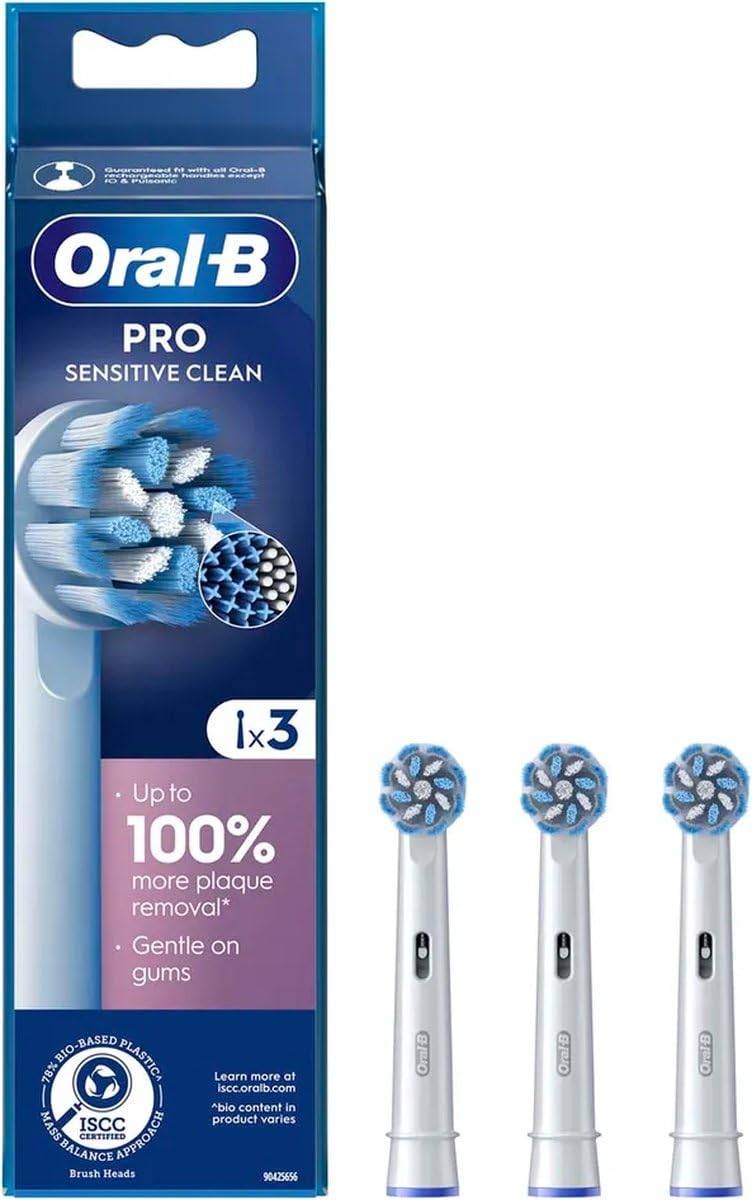 Braun Sensitive Clean PRO Replacement Soft Genuine Oral-B Brushes, Ultra-Fine Bristles, 3-Pack, Packaging, EB60X-3 [Used] vit