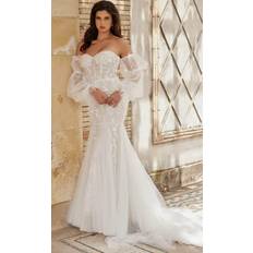 Jovani Bridal JB38491 - Lace Appliqued Mermaid Bridal Gown