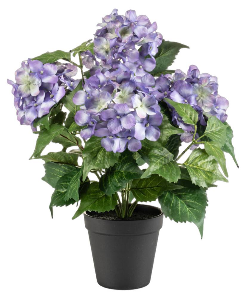 Emerald kunstig busk Hortensia lilla 40 cm