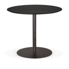 Ethnicraft - Blend Dining Table - Varnished Oak Top - Black - Dark Bronze Base - Round 90 cm - Matbord - Träfärgad - Trä