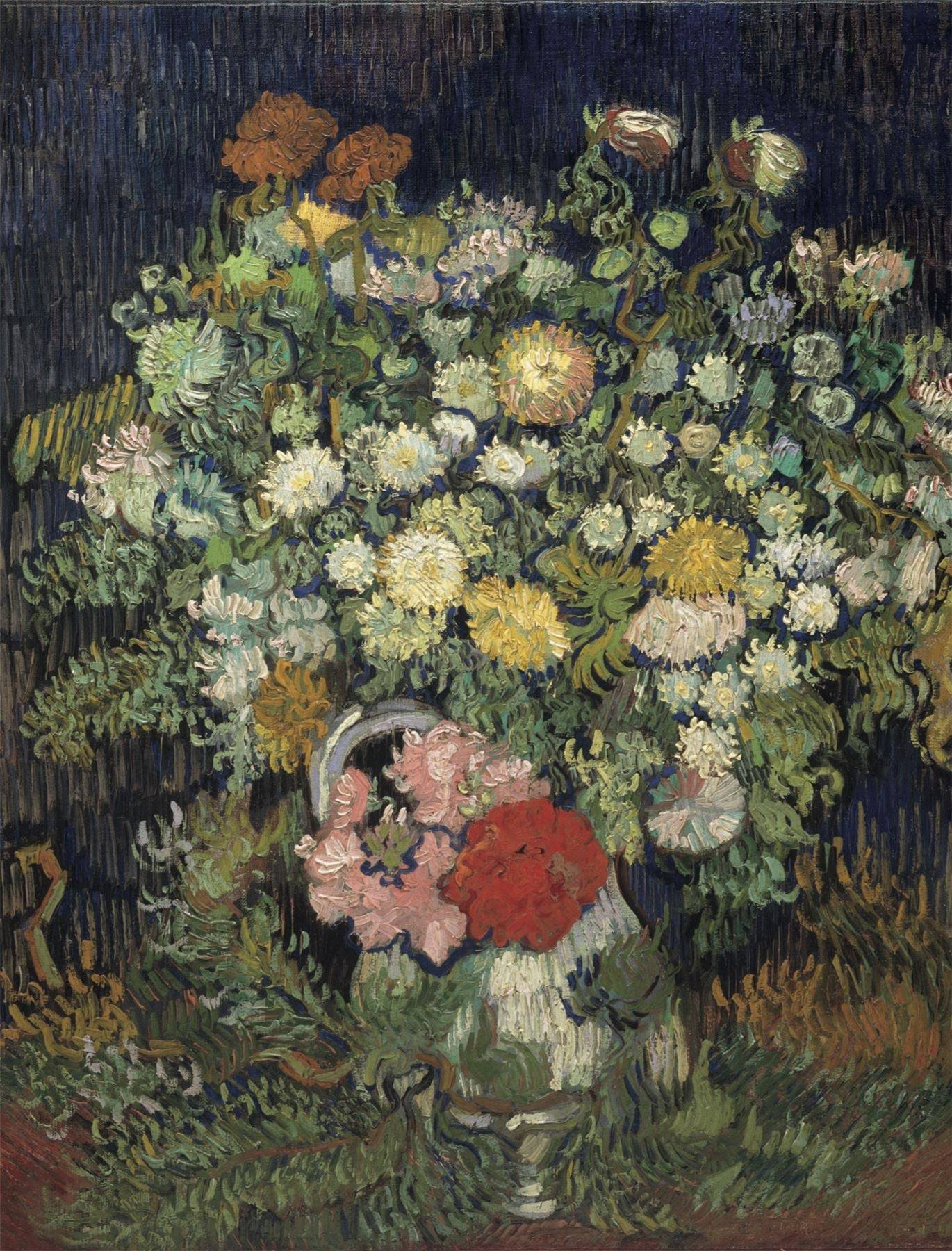 Bouquet of Flowers in a Vase by Van Gogh 1000 or 500 Piece Jigsaw Puzzle - 1000