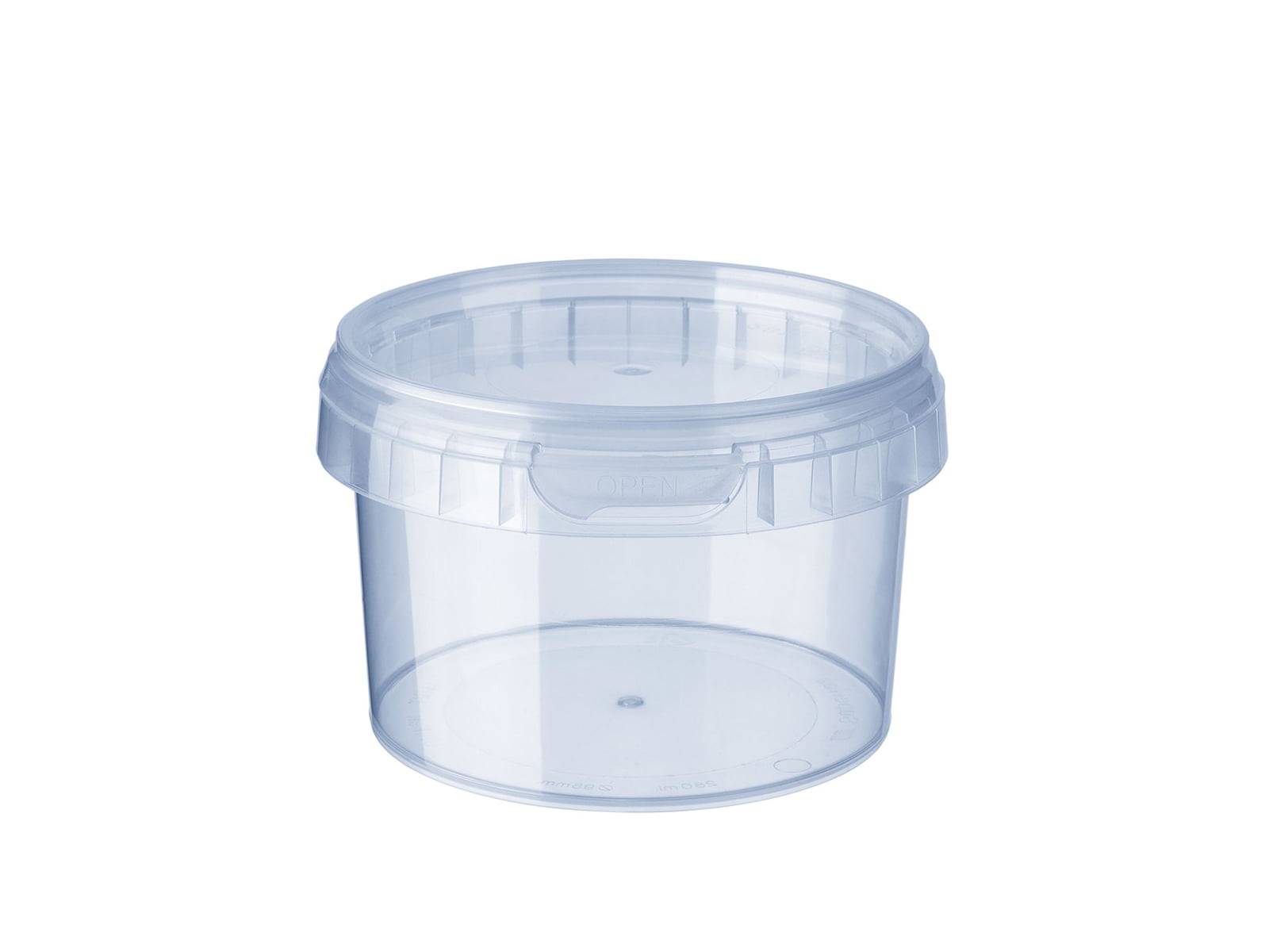 Condibøtte med låg, 280 ml - rund (ca. Ø9,6 x 6 cm udvendig).