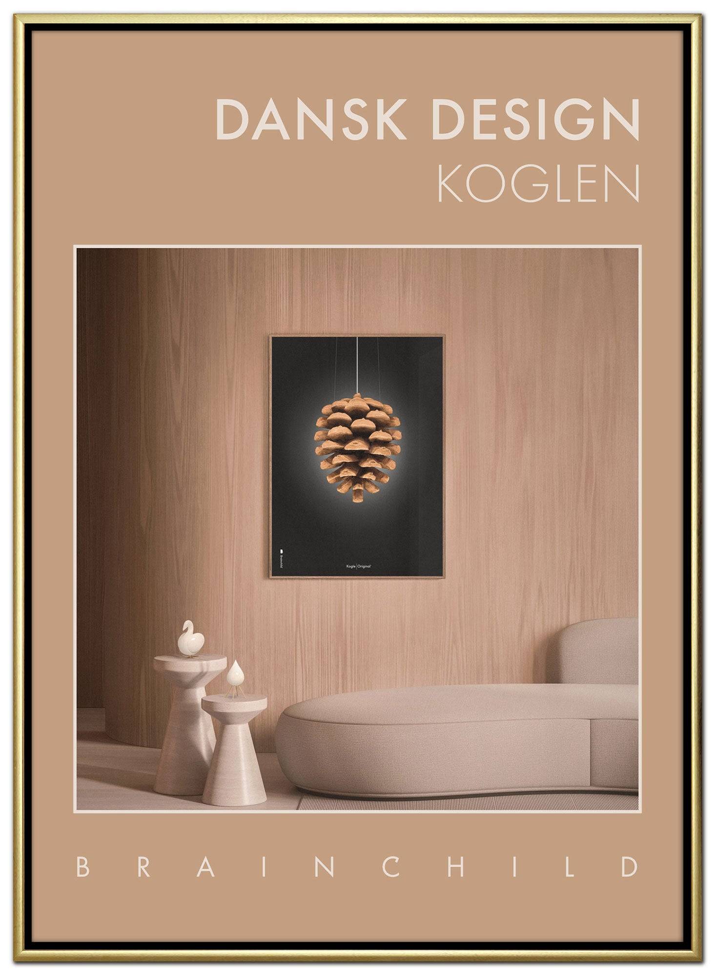 Brainchild – Lærredsprint –Danish Design – Rum – Brun – Kogle