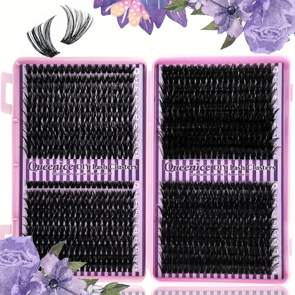 TEMU Individual Cluster Lash Book 50d+60d+80d+100d Diy Eyelash Extensions D Long With And Seal Lash Tweezer And Brush Diy Cluster Lash At Home