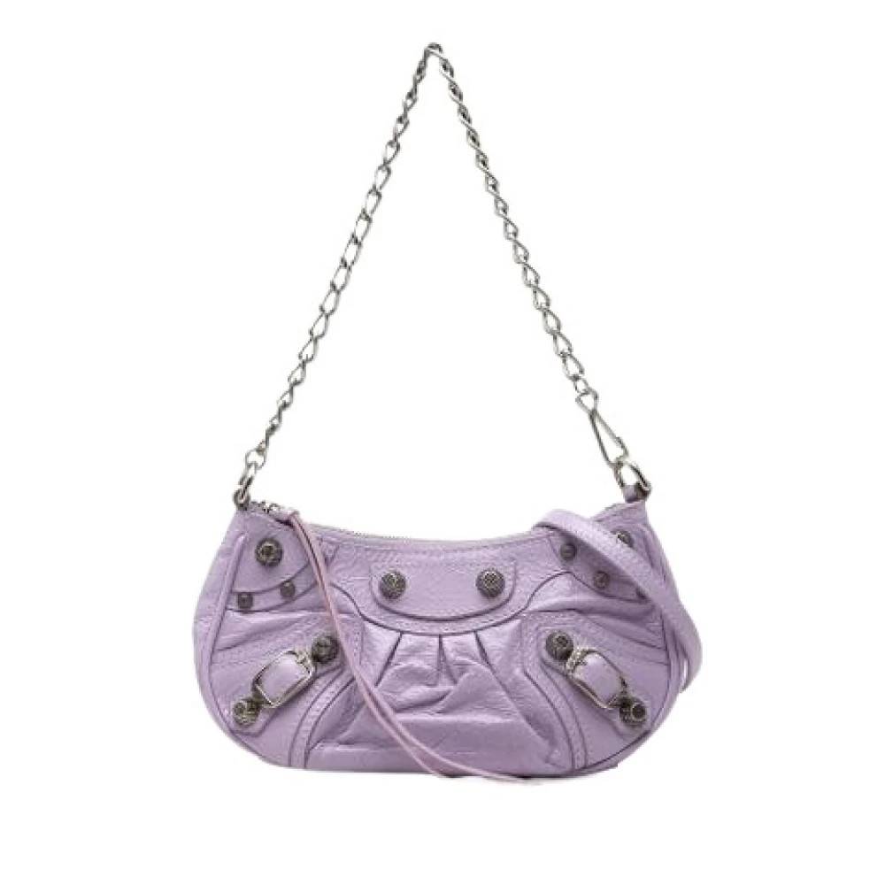 Balenciaga Vintage Pre-owned Le Cagole Mini Bag - Vintage - Dame - Lilla - ONE SIZE - Uld