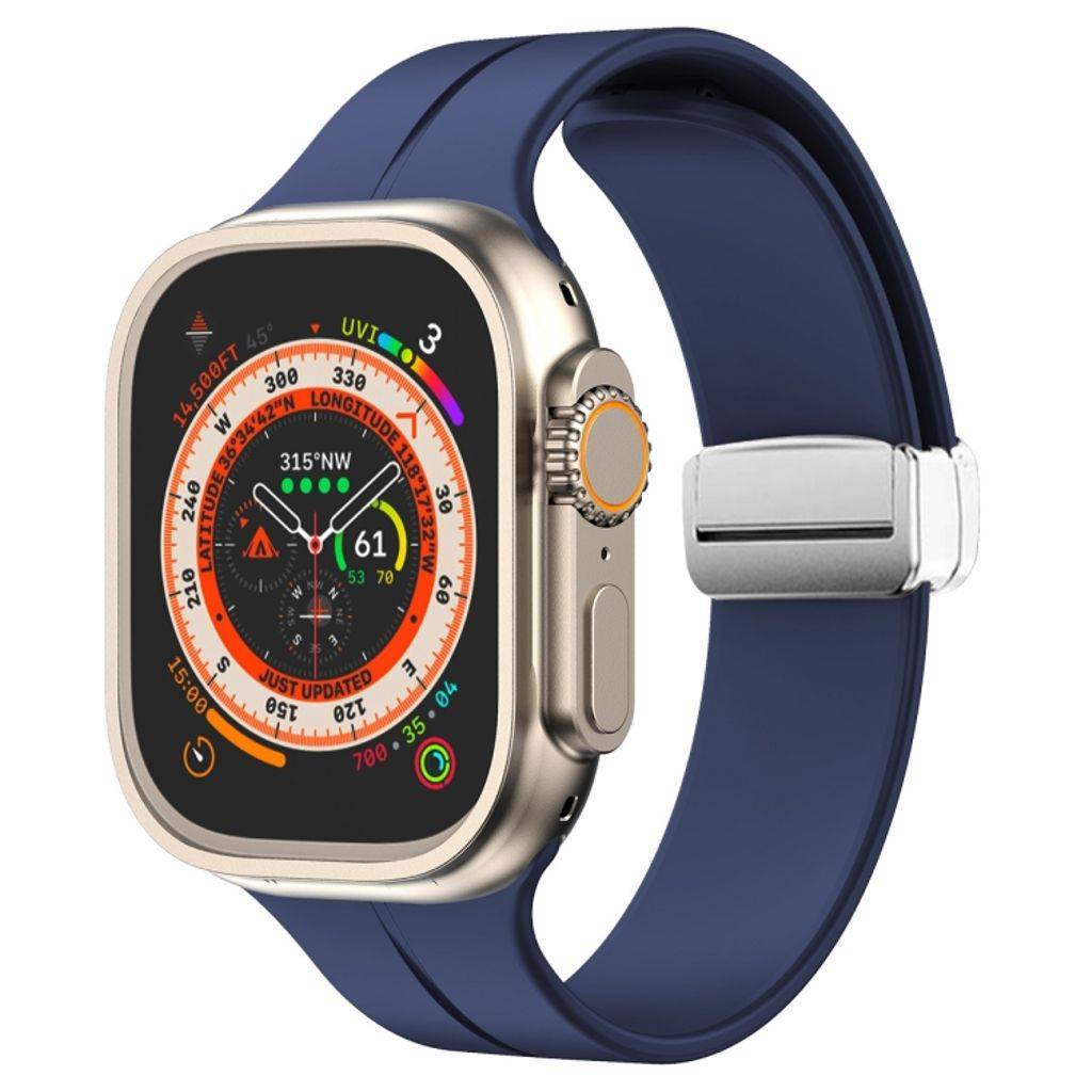 Apple Watch 42/44/46/49mm Klockarmband Silikon magnetisk stängning - Blå