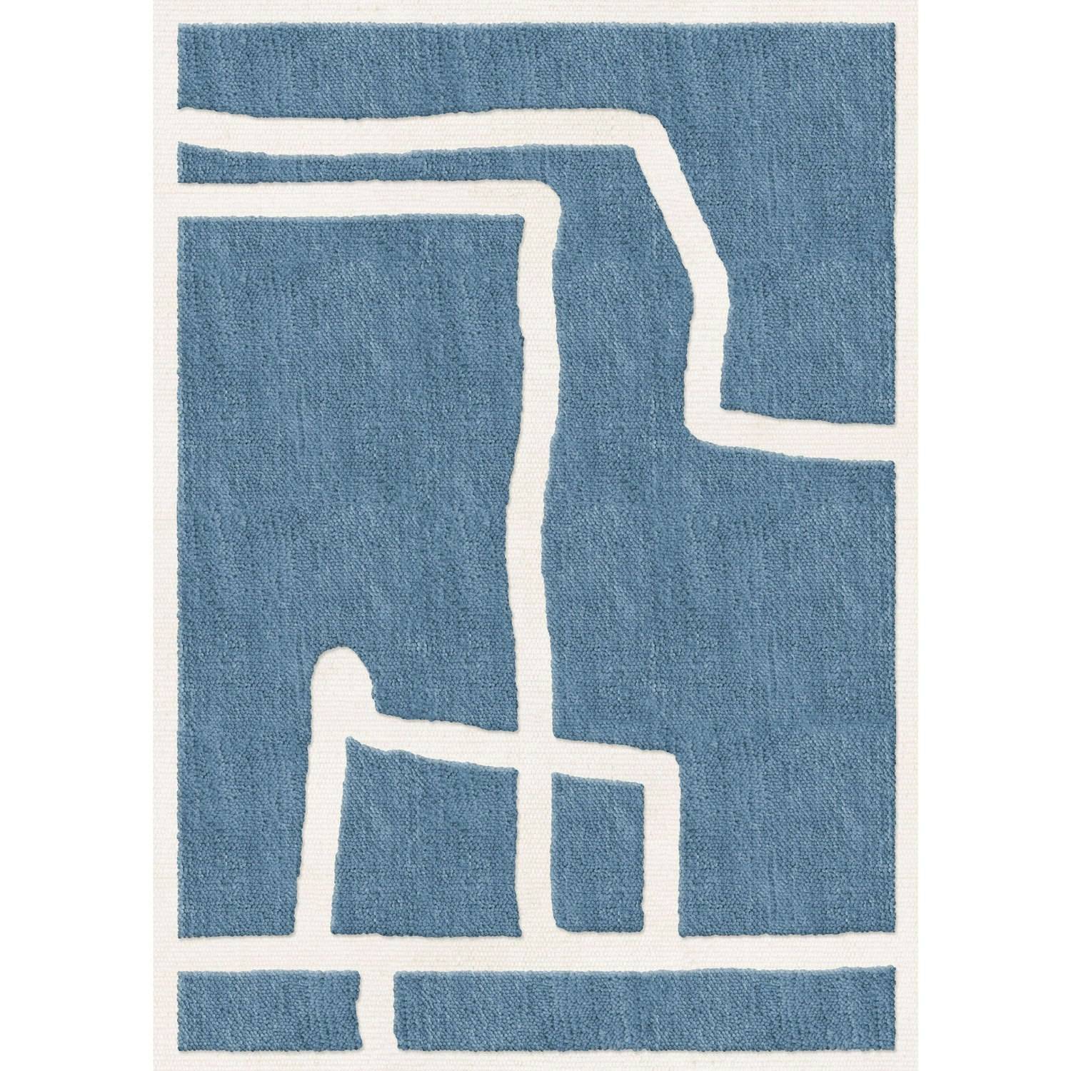 Layered Gotland Klint gulvtæppe 300x400 Cm - Mønstrede tæpper Uld Cornflower Blue - WALTODB300400.