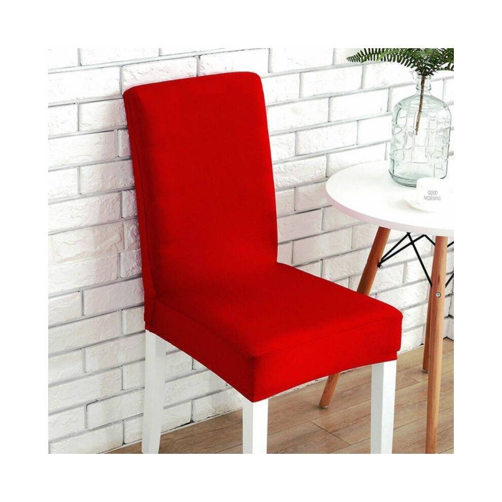 (Wine Red)Solid Color Stretch Chair Cover Furniture Living Room Decoration Accessorie