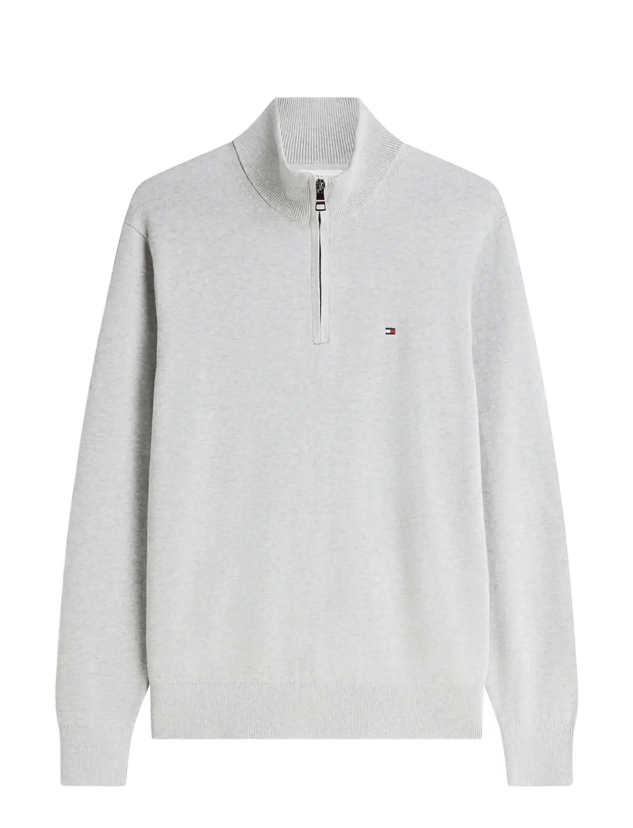 TOMMY HILFIGER Pima Org Ctn Cashmere Zip Mock | Grey | S