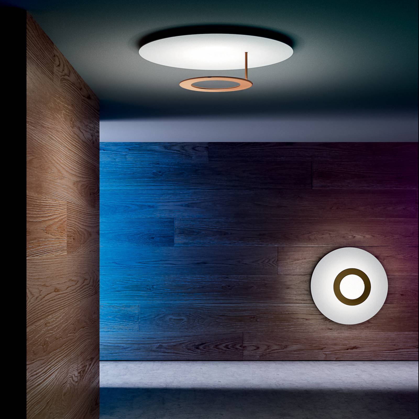 ICONE Designer væglampe Vera, dæmpbar, Hvid/opal, Stue/spisestue, Aluminium, Design