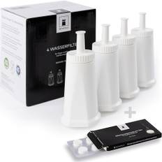 mioCastello ® 4x Wasserfilter für Sage/Breville + 8x Reinigungstabs – ersetzt SES008 BES008 für die Modelle SES880, SES881, SES875, SES876, SES878, SES980, SES985, SES990, SES920, BES880, BES881…