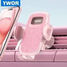 YWOR Rosa Telefonhållare För Din Bil [Robust & ] Luftventil Telefonfäste För Bil Handsfree Enkel Klämhållare I Bilen För iPhone Android Smartphone, Ro