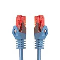 BIGtec 0,15 m LAN kabel nätverkskabel patchkabel High Speed Ethernet blå kompatibel med Cat 5 Cat 6 Cat 7 Cat 8 switch router mode patchpannel åtkomstpunkt patchfält