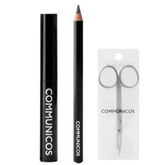 Comnicos eyebrow care Eyebrow mascara eyebrow pencil eyebrow beard black sebum and sweat gray hair dye [3-piece set] + + scissors, black, mascara, svart