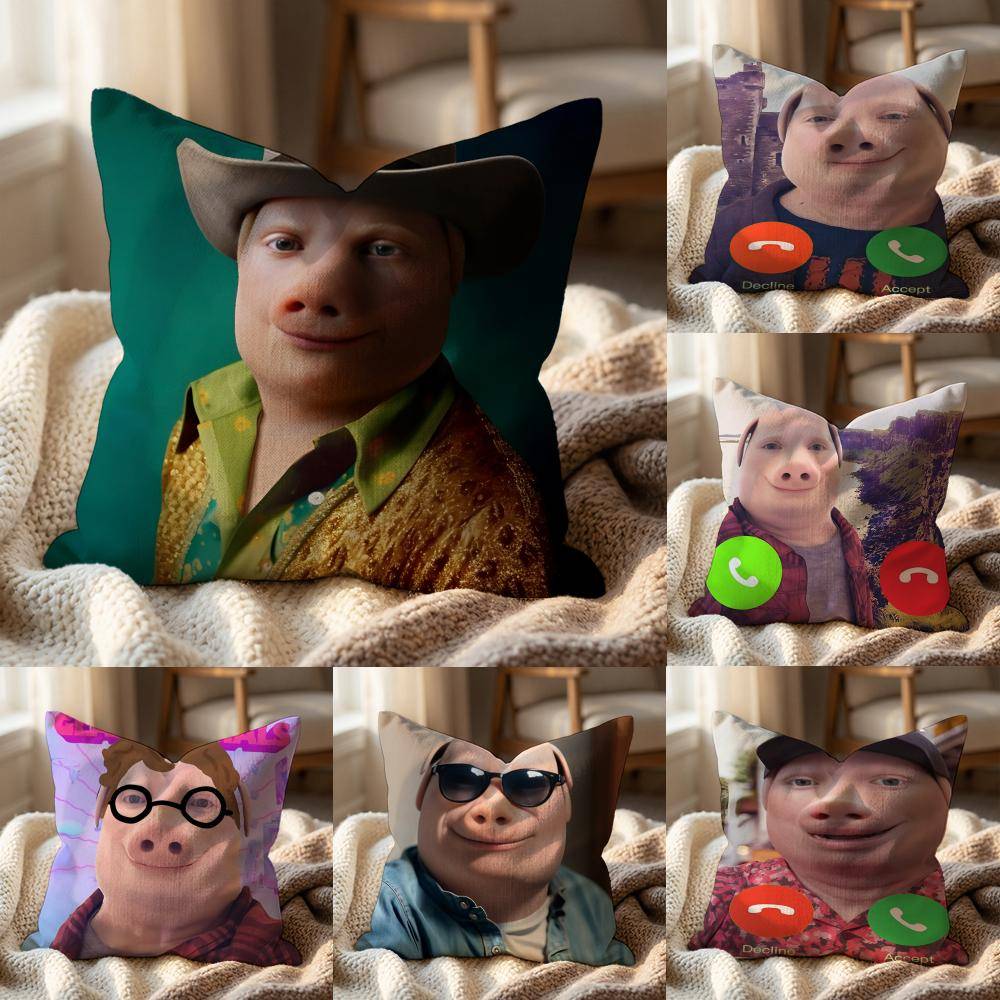 John Pork Ringer Kuddfodral Multifunktionellt Kuddfodral för Hem & Bil - Vändbart, Mjukt & Slitstarkt för Daglig Användning