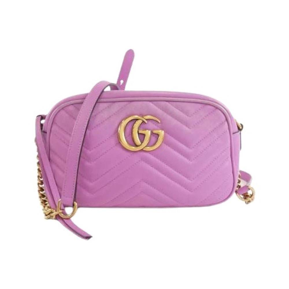 Gucci Vintage Pre-owned Læder Cross Body Taske - Vintage - Dame - Lyserød - ONE SIZE - Læder