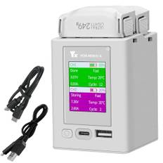 LYONGTECH LCD Multi Function Akku Ladegerät für DJI Mini 3,Mini 4/3 Pro,Parallel Akkuladestation,Charger Hub,Display Charging 2 Batteries Drohne Zubehör