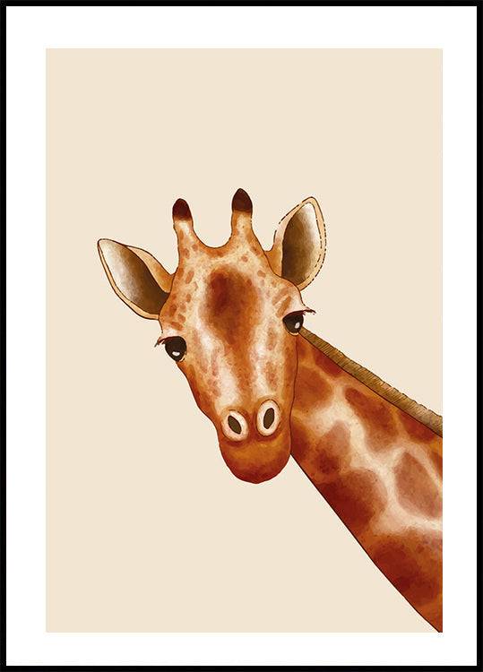 Peekaboo Giraffe Poster (40x50cm) - Plakater > Barnväggskonst