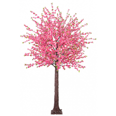 Stort kunstigt blomstertræ H280 cm - Grøn/Fuchsia