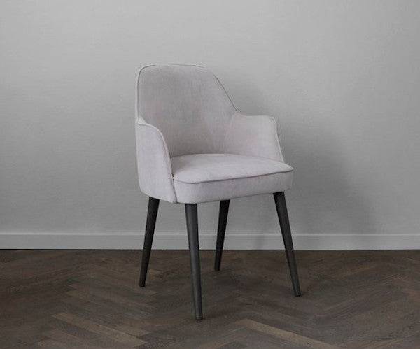 Mossroom Moon spisestol - lysegrå velour - Oak Black