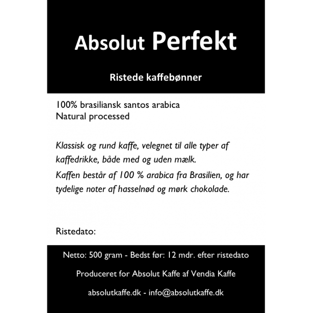 Absolut Perfekt 500g friskristede bønner - Ristet 21. september