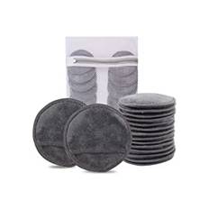 KinHwa Makeup Remover Pads Återanvändbara mikrofiber runda ansiktsdynor för ansikte Ögon Läppar Tvättbara ansiktsdukar för alla hudtyper 14-pack grå